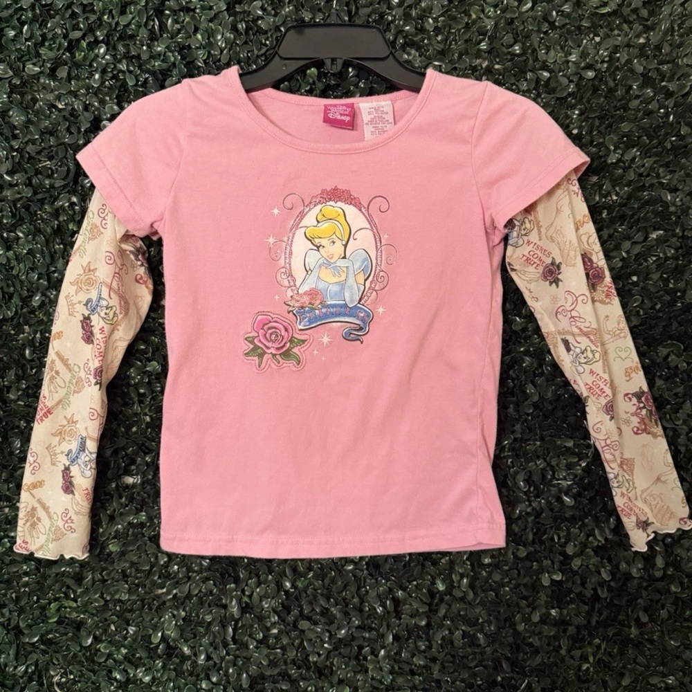 Disney Pink and Cream Long Sleeve Kids Tee